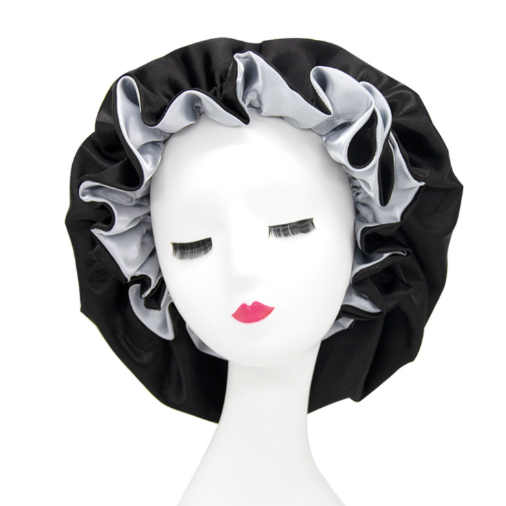 Custom Popular Luxury Sleeping Caps Designer Sleep Hat Double Layer Satin Hair Bonnets for Women