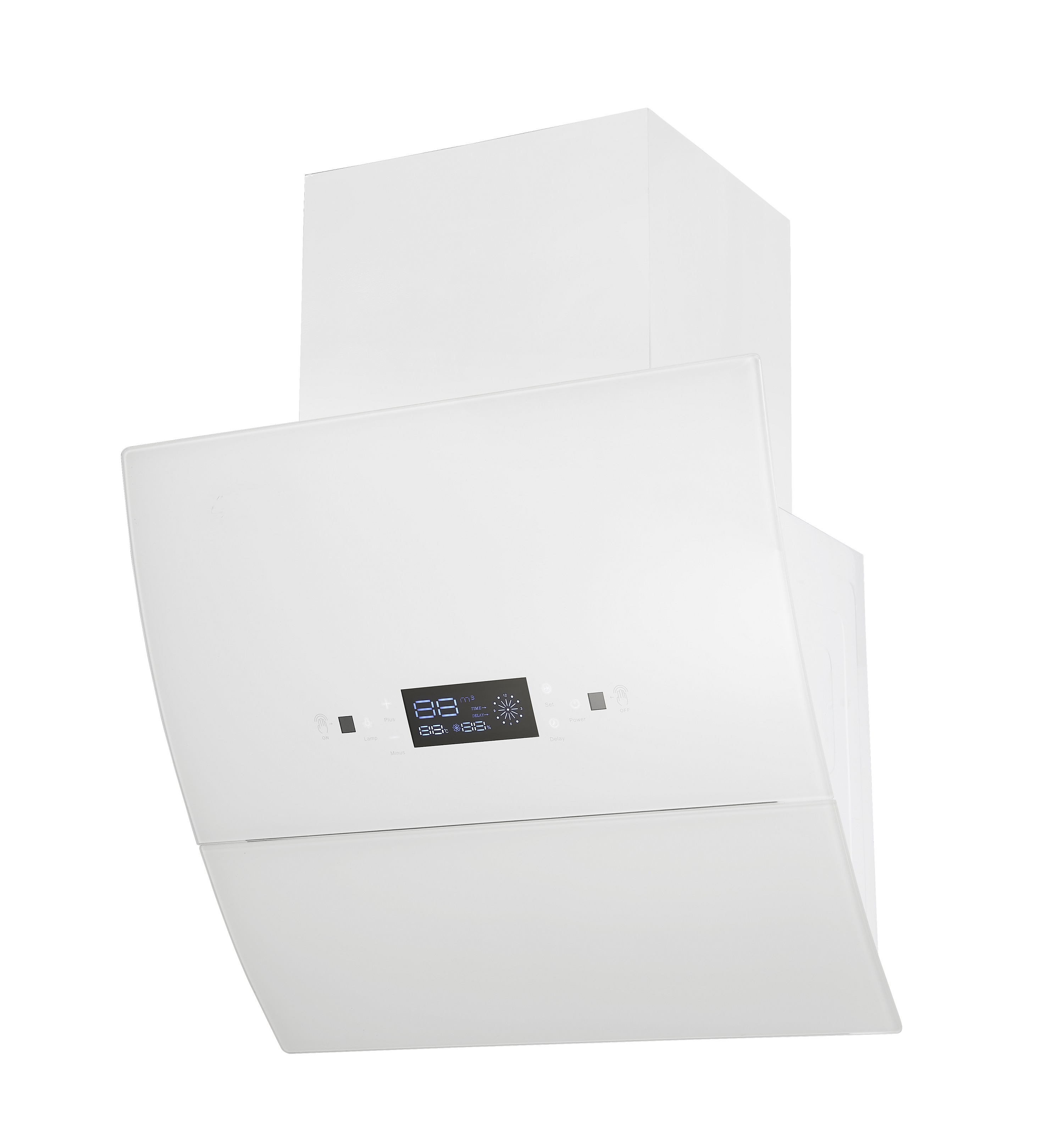 600mm White tempered glass modern design Screen Touch with hand sensor home kitchen range hood  wall lamp parts