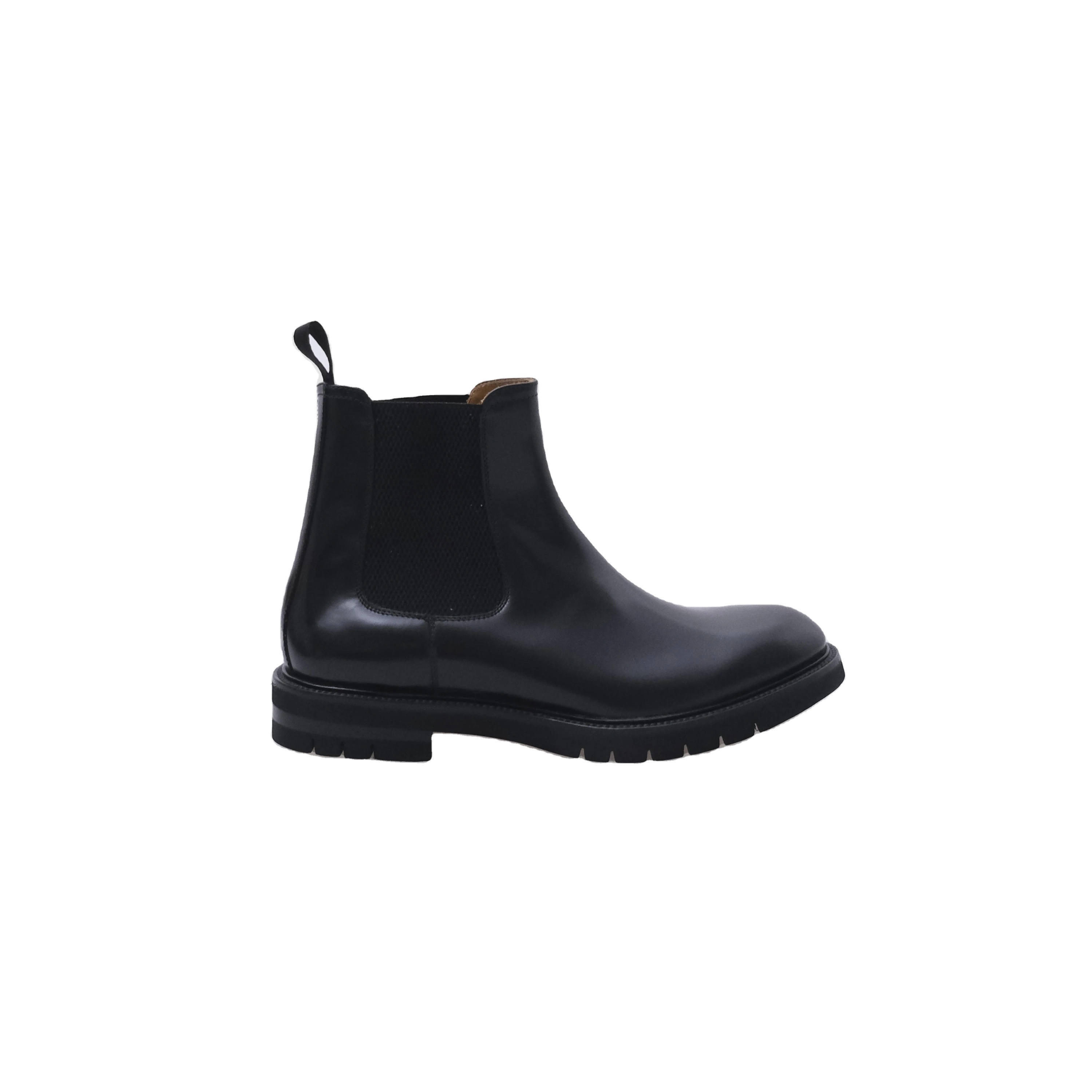 Handcrafted Italian Calf Leather Chelsea Boots with Elastic Band and Vibram Sole for Men - Winter Season