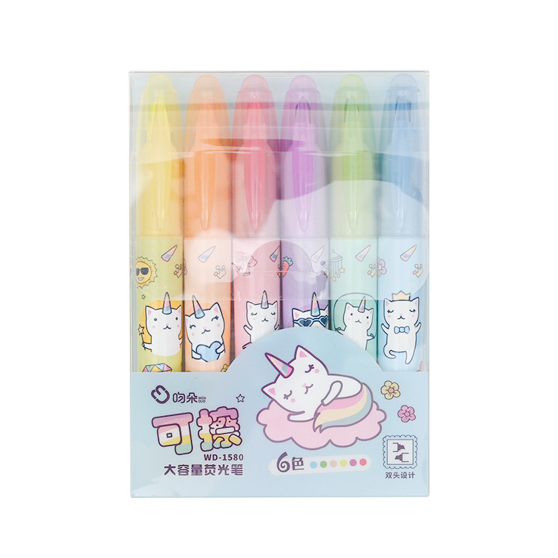 school supplies and accessories office gift set promotional 2024 high quality personalized erasable highlighter pen eco friendly