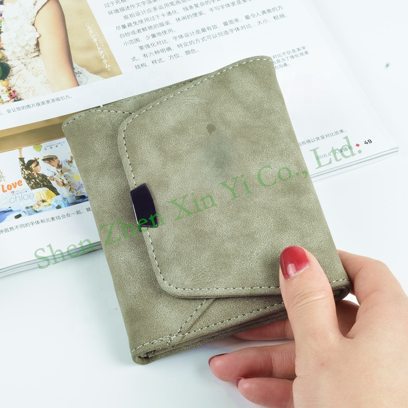 Casual Folding Short Coin Purse Card Holder Scrub folding brands designer money wallet for women
