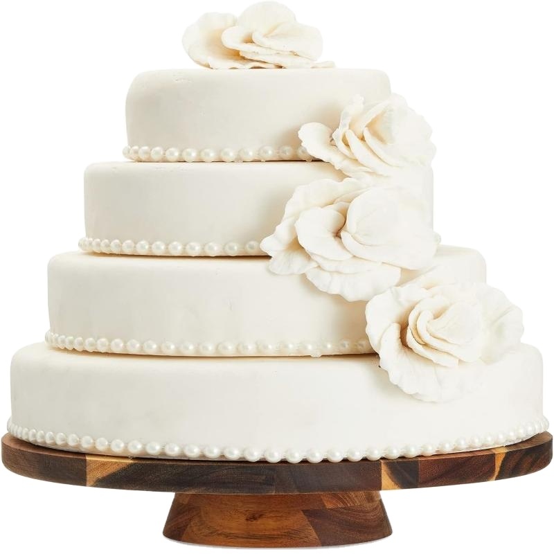 Solid wood cake stand Round acacia wood for home decoration for appetizers and desserts wooden cake stand