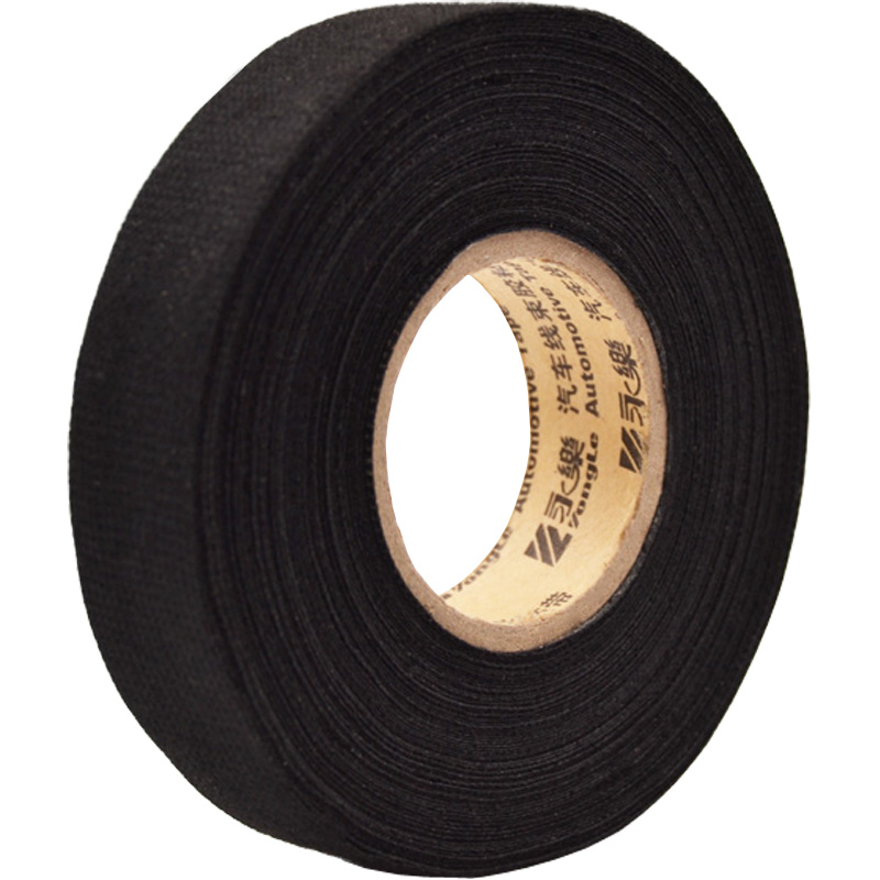 Black adhesive fabric high temperature wiring harness packaging tape is suitable for insulation protection of automobile wiring
