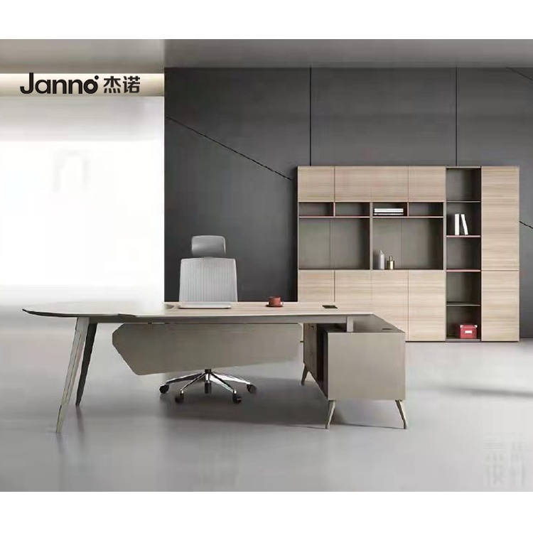 Modern Commercial Furniture Office Table Executive Office Desk With Side Table And Cabinets