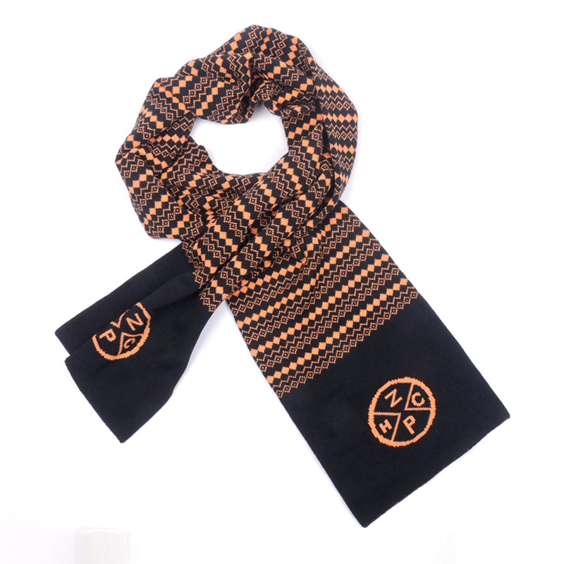 Mens Jacquard Style Fashion Wholesale Knitted Designer Customize Winter Scarf