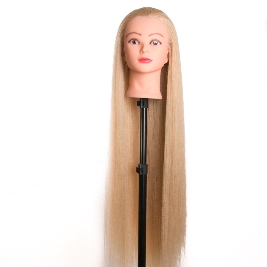 Female Mannequin Training Head With 60 cm Long 85% Real Hair Styling Head Dolls Manikin Head For Hairdressers Hairstyles
