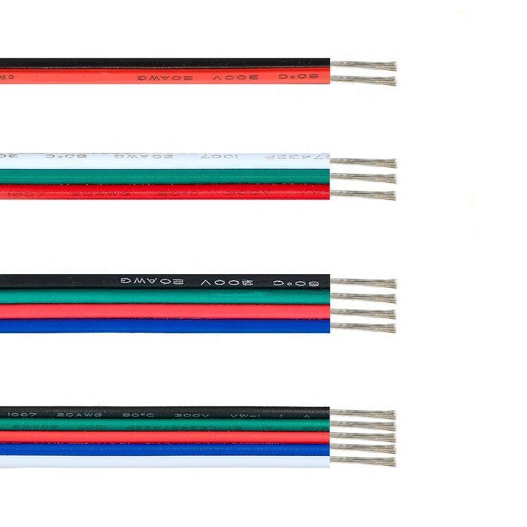 2-контактный, 3-контактный, 4-контактный, 5-контактный, 5 м, 10 м, 20 м, 18AWG, 20AWG, 22AWG Электрический Удлинительный кабель для одноцветной светодиодной ленты RGB RGBW