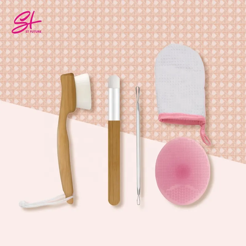 St Future facial cleadnsing brush makeup remover pad sillicone scrubber nose cleansing brush face clean set