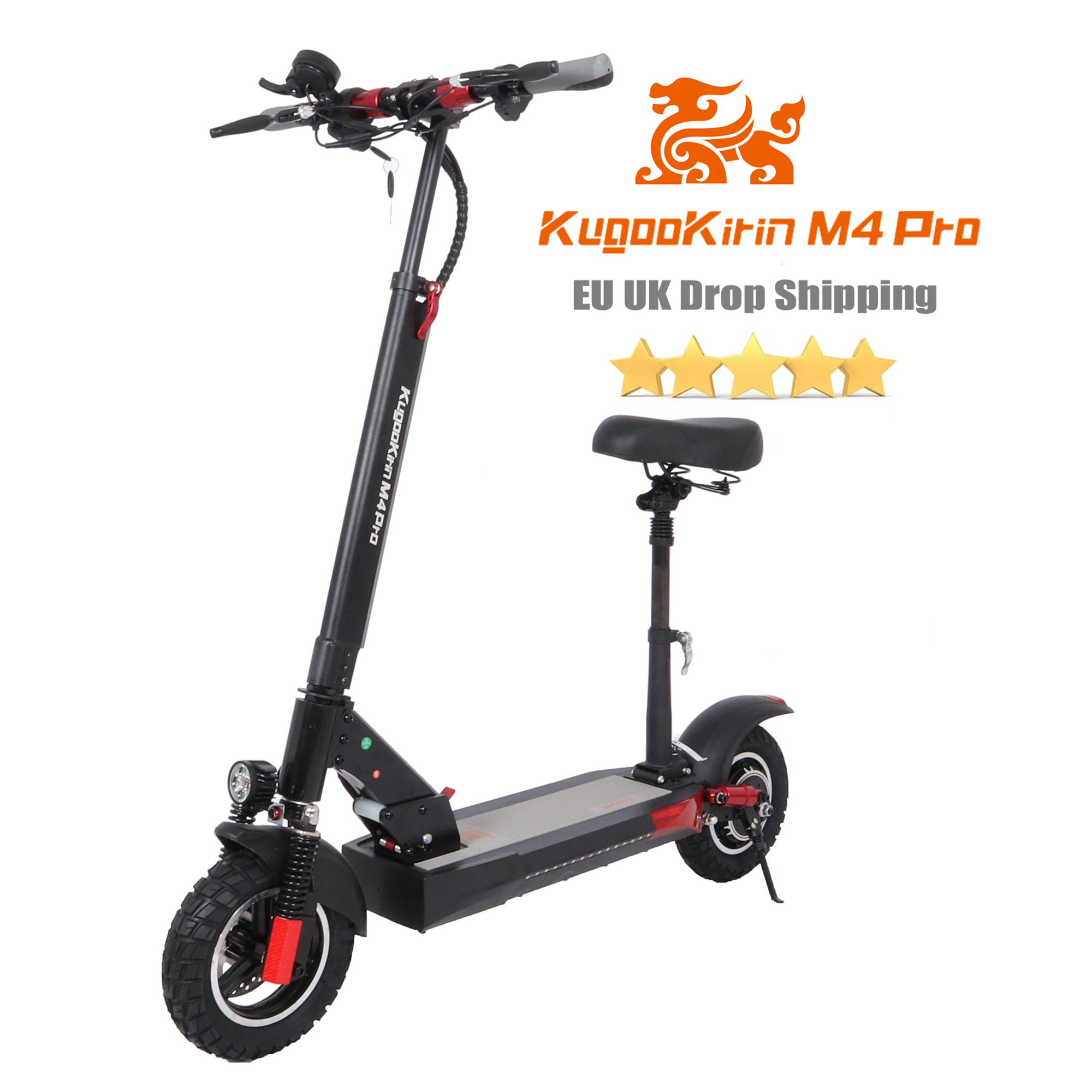 Электрический скутер для взрослых от производителя Kugoo M4 Pro, мощный Электрический скутер 500 Вт с сиденьем