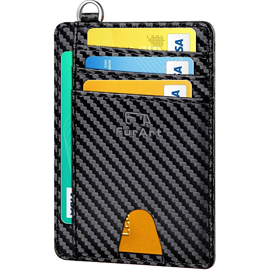 RFID Faraday Carbon Fiber Blocking Bag Wallets Car Key Pouch Signal Protection, Credit Card Holder