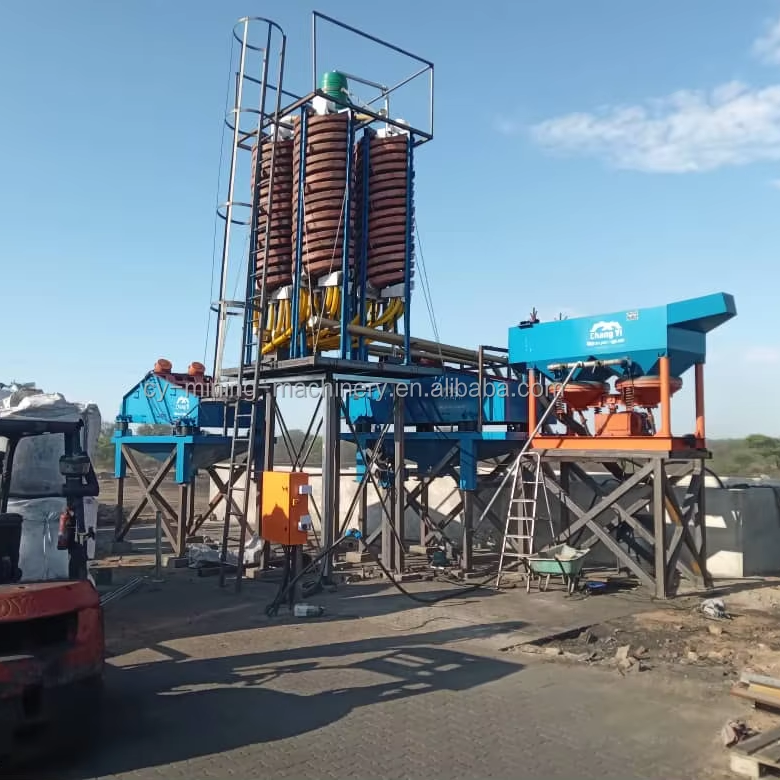 Hot Sale 3TPH Sulphide Ore South Africa Tin Ore Charcoal Processing Line Tungsten Ore Gravity Spiral Chute for Namibia
