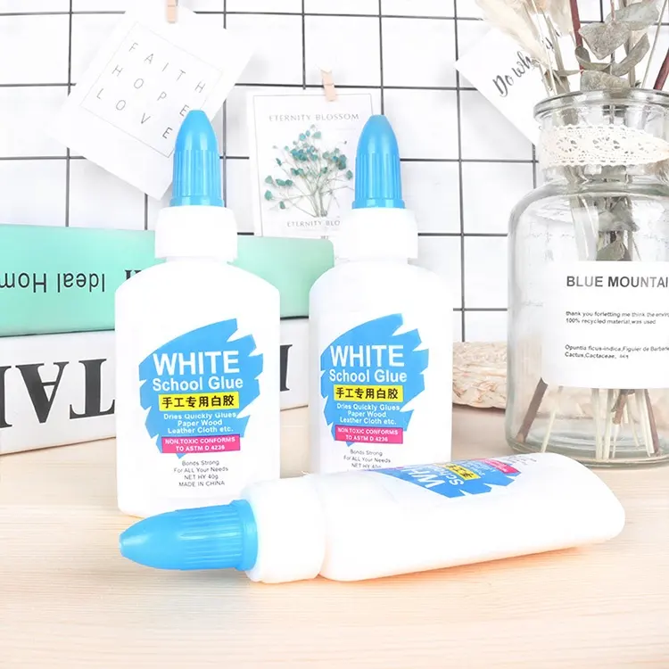 Safety school items of white glue for kids hand crafting