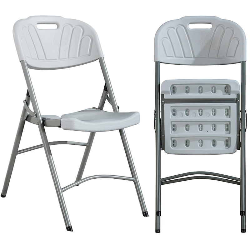 OEM Folding Portable Seat Back Rest Strong Steel Frame HDPE Non-Slip Backrest Chair for Indoor Outdoor Use