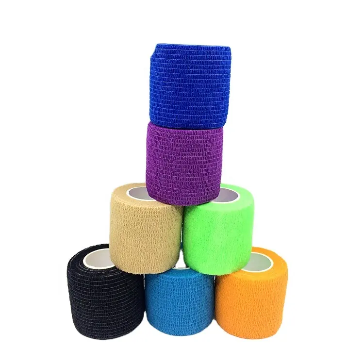 Self Adhesive Bandage Wrap Athletic Elastic Cohesive Bandage Football Sock Cohesive Tape 5c
