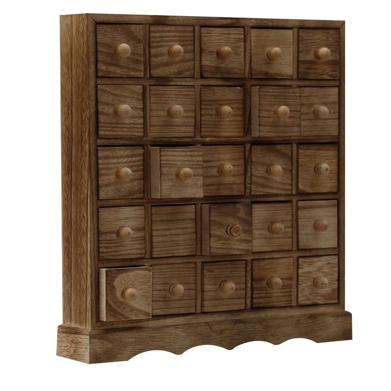 Wooden Featuring 25 Removable Box Drawers -Ready to Paint Unfinished