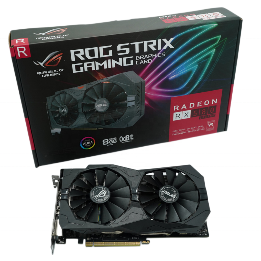 Strix A sus RX 580 8g графические карты 2048sp evo компьютер оригинал a SUS AMD видеокарта RX580 8G б/у графическая карта 580 rx 8g