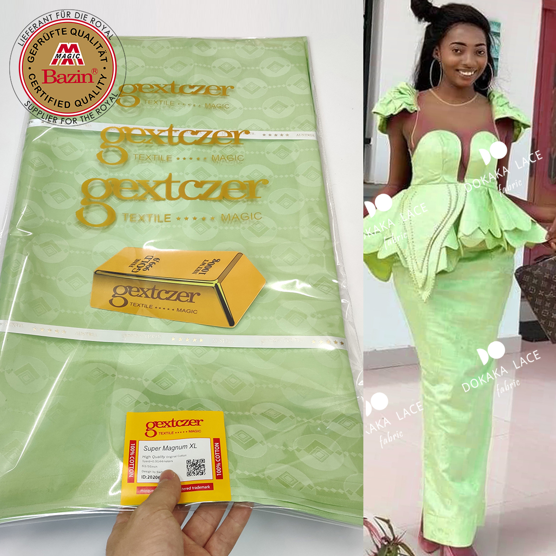 Dokaka Mali Tissus Senegal Bazin Riche Getzner For Guinea Gambia Men Or Women Daily Sewing Clothing Basin Riche Lace Fabrics
