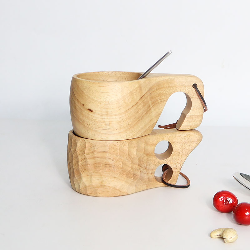 TAOTAOJU Multifunctional Practical Finland Acacia Wood Coffee Wooden Tea Cup Applicable To Various Scenarios