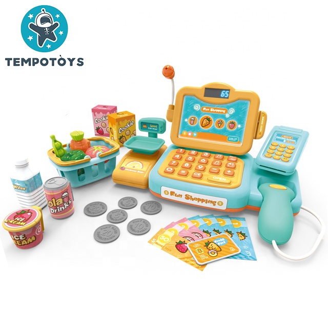 Игрушки Tempo для детей, игрушки для супермаркета, настольный кассовый аппарат, игрушки для ролевых игр