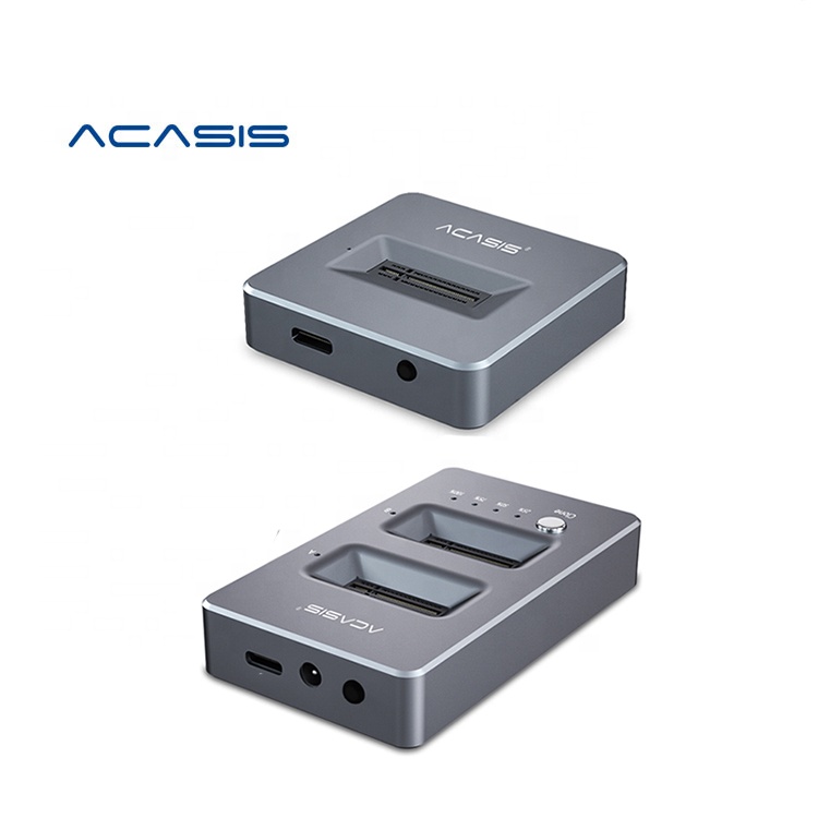 Корпус для SSD ACASIS Dual & Single Bay M.2 NVME, автономный Клон USB C 3,1 Gen2 10 Гбит/с для M/B Key NVME PCIe SSD, устройство для чтения жестких дисков