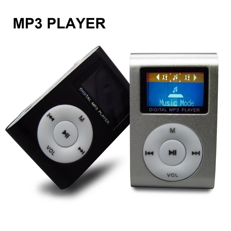 Цветной мини MP3-плеер для бега, с ЖК-дисплеем и зажимом, с экраном и наушниками