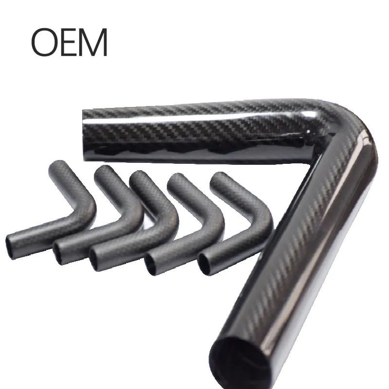3k twill matte 100% carbon fiber bent tube / carbon fiber structural tubing