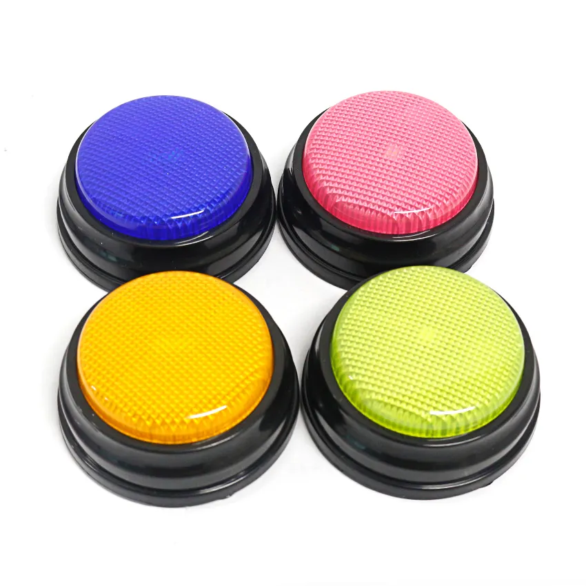 High Quality 4 colors per set Led Lighting Sound Recorder Push Button Talking Message Button