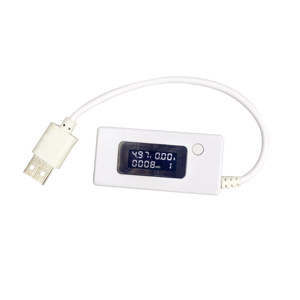 Портативный USB-тестер с ЖК-экраном, измеритель напряжения и силы тока для мобильного телефона, вольтметр, амперметр с кабелем