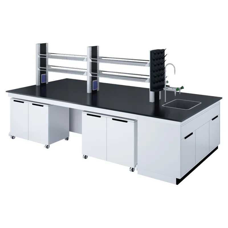 School physical chemistry lab furniture steel work bench cabinet lab table with wheel
