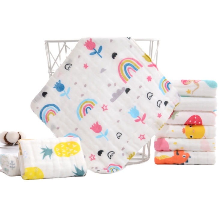 Baby Infant Towel 25*25cm Muslin Towel Handkerchiefs Six Layers Towel