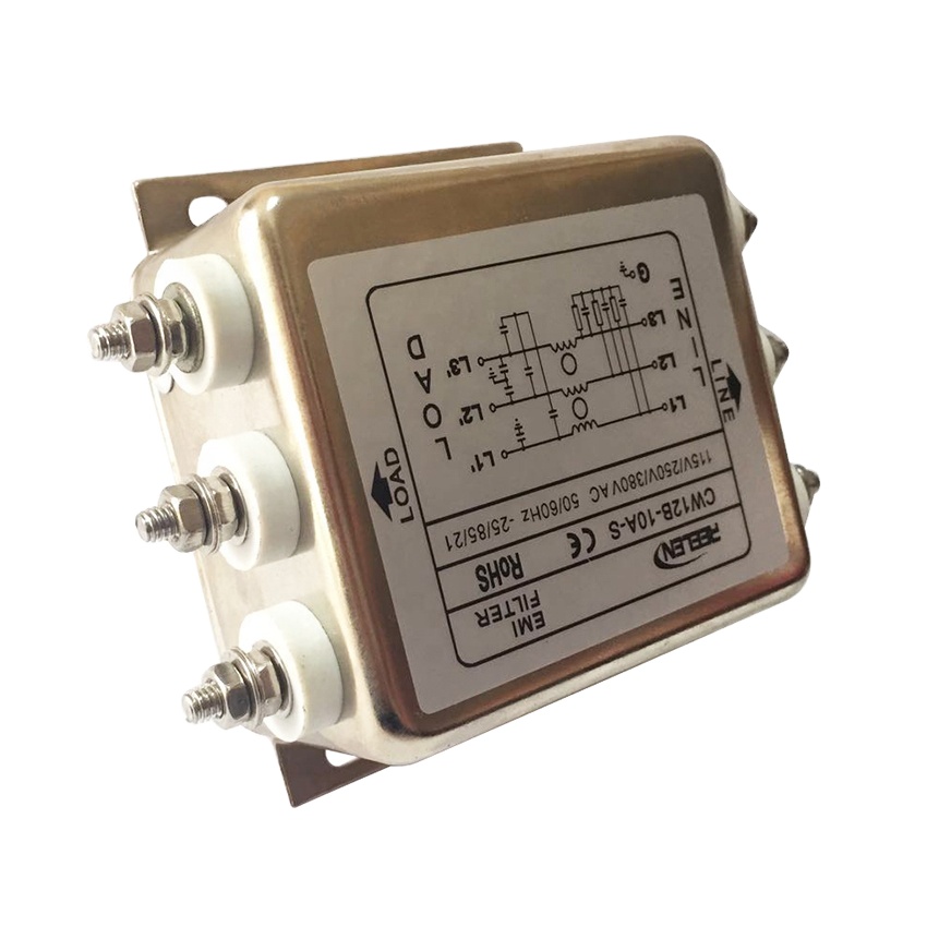 High performance Ac EMI Filter 10A Three Phase Bolt Type Miniature EMI Filter CW12B-10A-S Ac EMC filter
