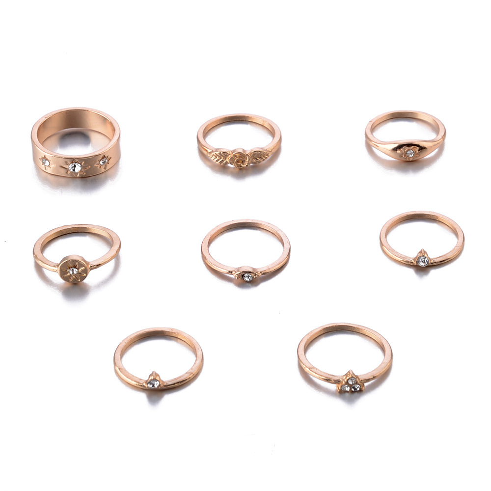 8 PC Stacking Knuckle Finger Rings Set for Women Girls