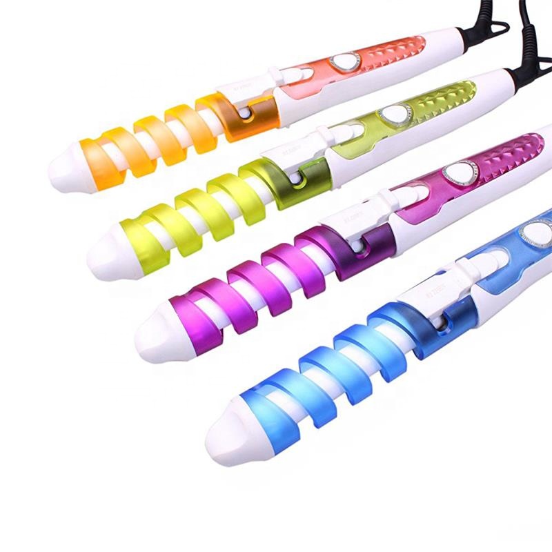 New Invention Roller Spiral Hair Curler Iron Fast Heating Dual Voltage Electric Professional Spiral Hair Curler