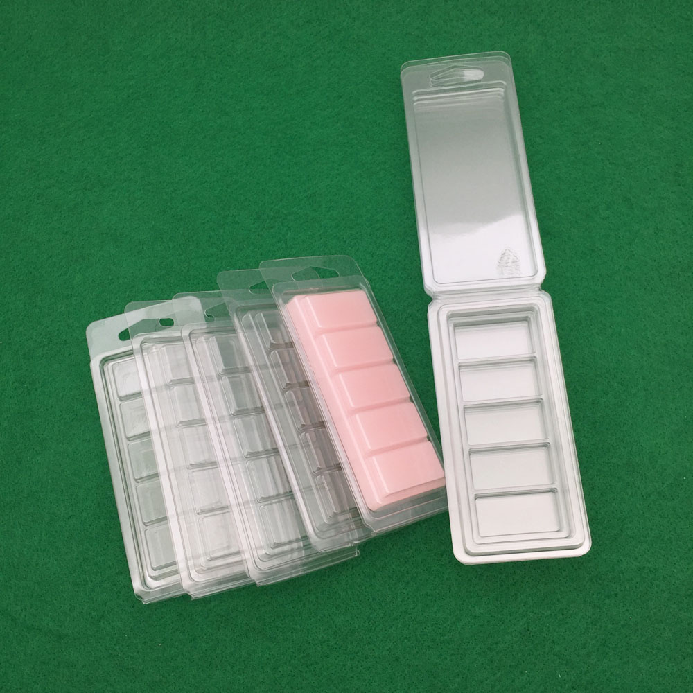 5 Cells Snap Bar Wax Melts Clam shell Mold for Tarts Wax Melt Candles Package