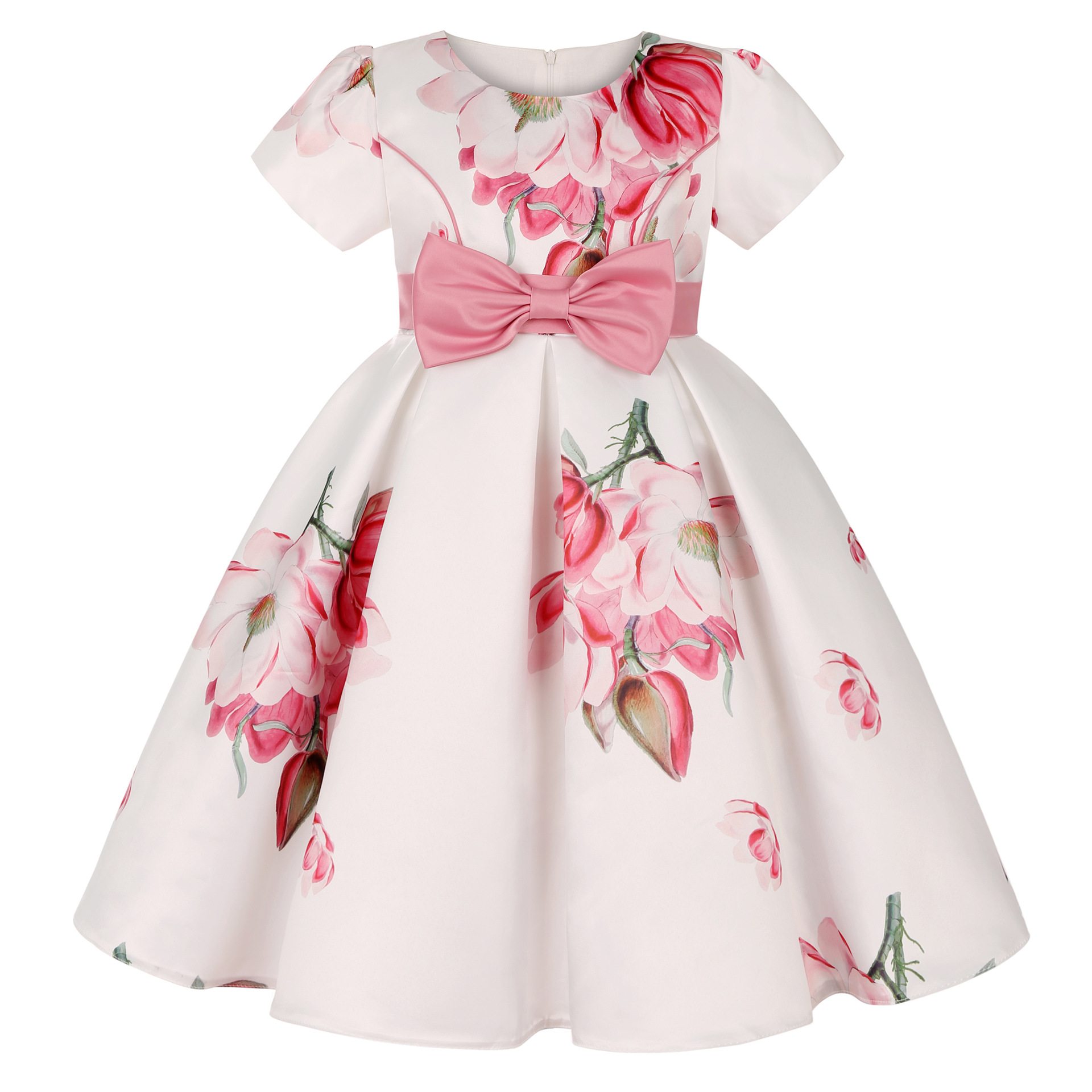 Children для Retro Print Bow Puffy Dress, Kids Performance Dress, European и American Fashion, New Products