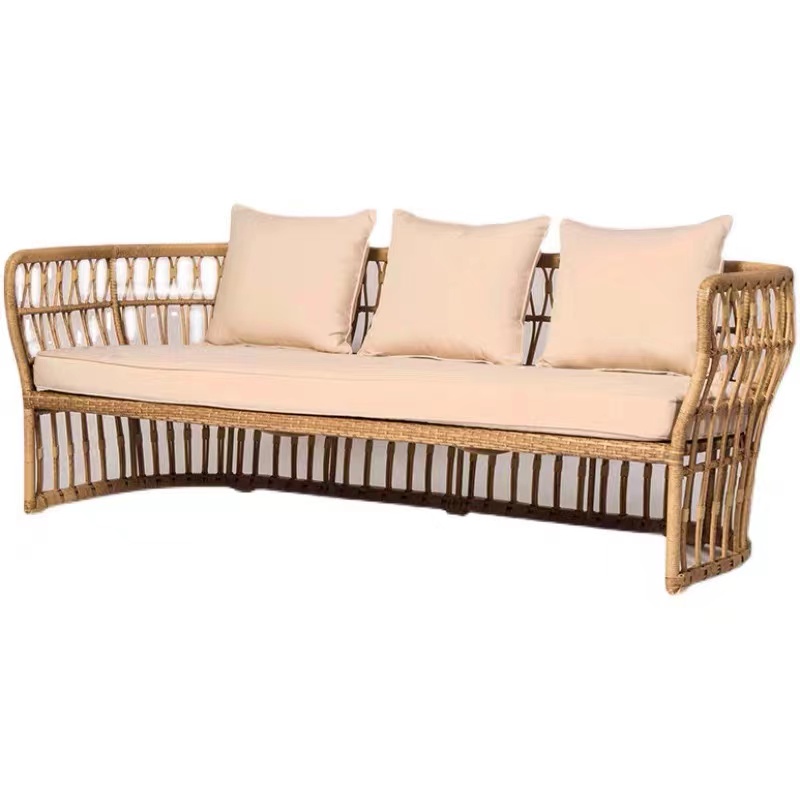 Outdoor rattan chair sofa new Chinese style villa furniture balcony leisure outside garden garden rattan sofa combination