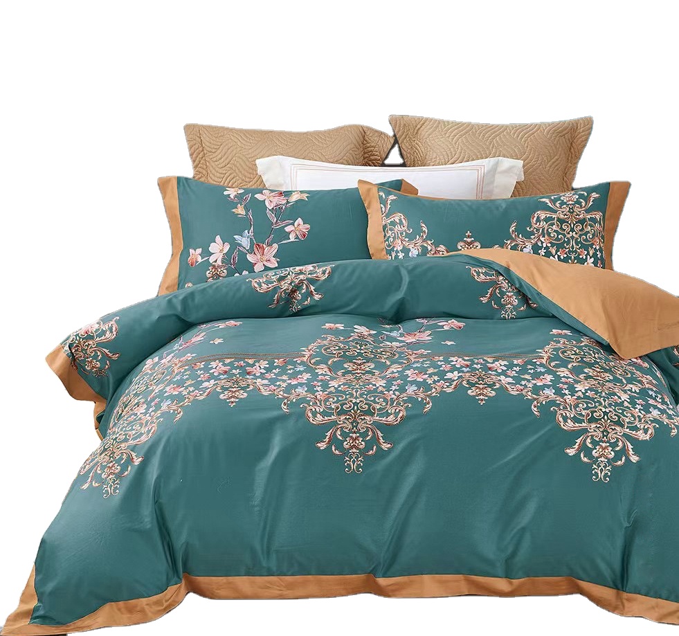 Luxury home textile 100% cotton european-style design customized duvet cover set wholesale bedsheet set bedding set