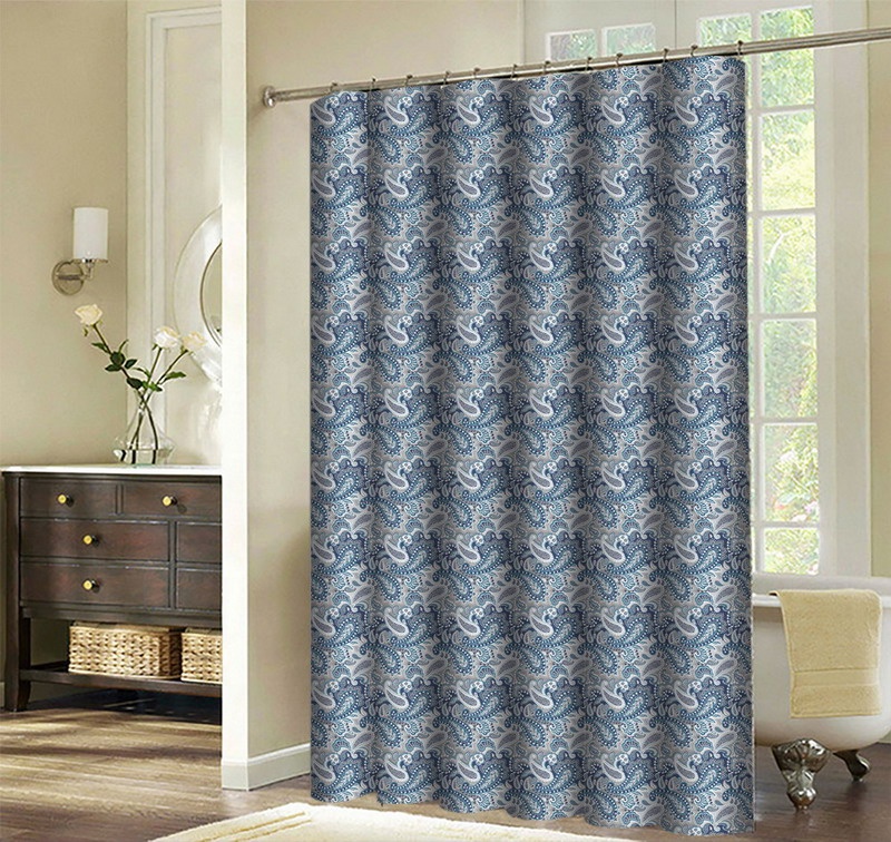 Stylish collection polyester shower curtain with simple curtain design