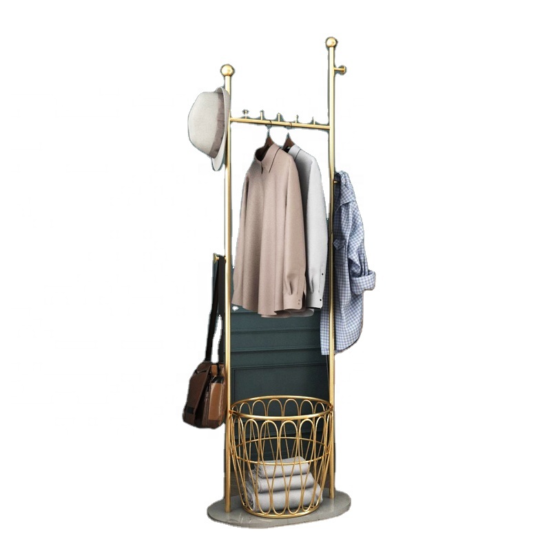 Hot selling good quality durable marble golden indoor household coat rack