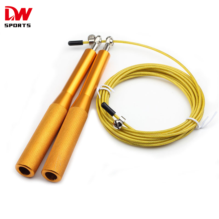 DW SPORTS Factory Supply jump rope custome steel jump rope pink jump ropes