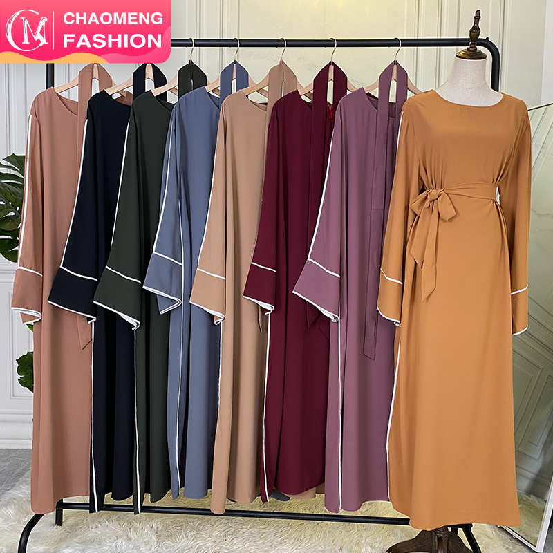 6472 # Nida Abaya однотонная белая отделка для молитвенных мусульманских женщин Abaya мусульманские платья