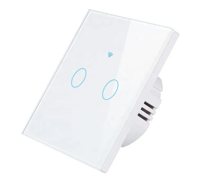Wholesale Price 2CH Wireless WIFI Tuya Smart Touch Switch for Home Lamps PST-WF-E2