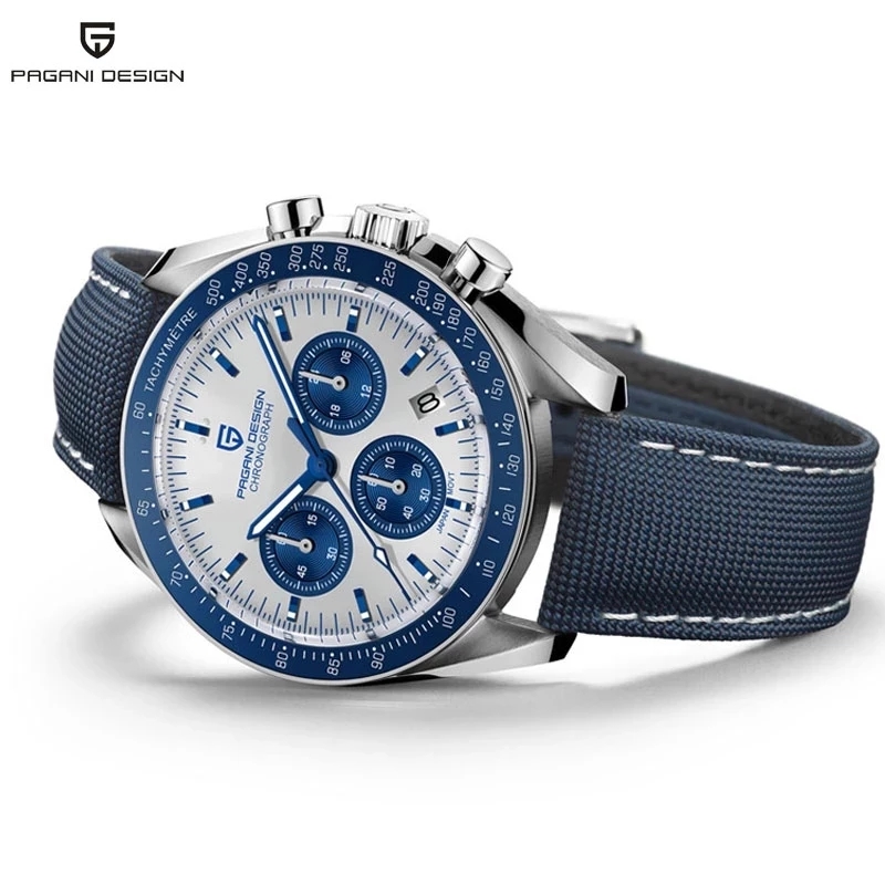 PAGANI DESIGN New Style Sapphire Glass Sports Watch Top Brand Men's Quartz Wristwatch Rubber Strap Chronograph Watches for Men