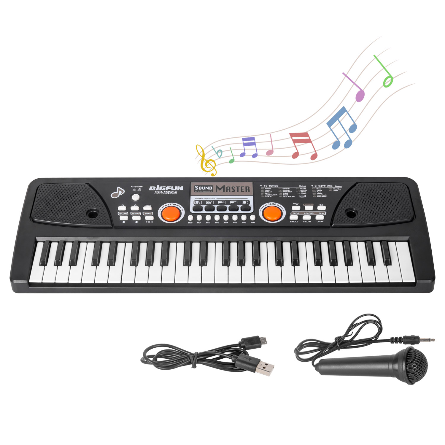 2021 Christmas Stocking 49 Keys Electronic Piano for Power Supply Built In Speakers Microphone Kids Electric Keyboard Piano
