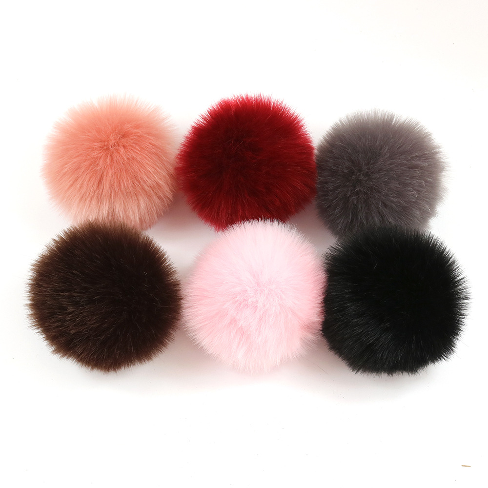 Custom Fake Hair Balls Hairball Poms Hat Top Decoration DIY Ball Faux Fox Fur With ropes large size15cm pom Accessories