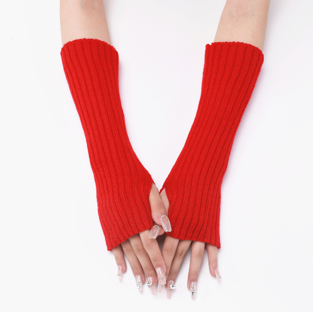 Whole sale Woolen Half Finger Gloves elegant Women Winter Warm Knitted Arm Warmer Gloves Sleeve Wrist Protector gloves