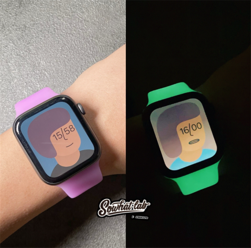 Модный силиконовый ремешок для часов Apple Watch с ночным видением, сменный ремешок для флуоресцентного света