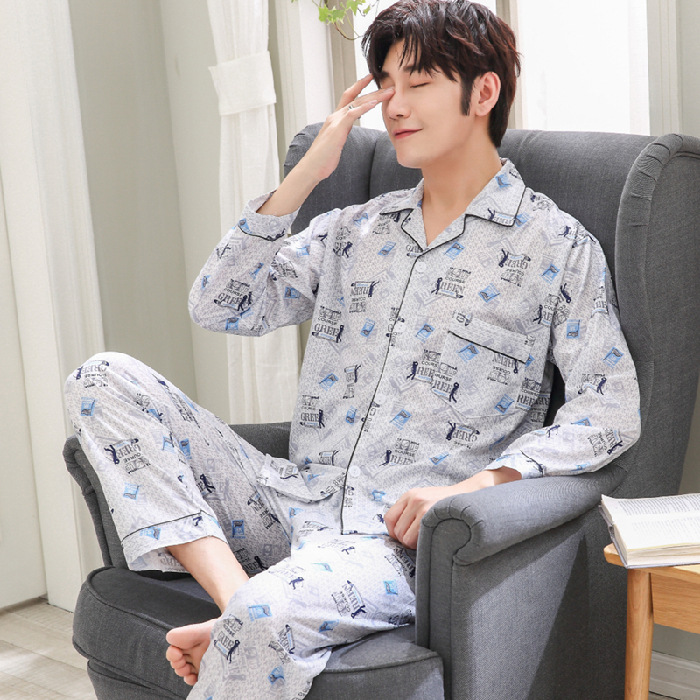 Factory outlet Men pajamas set autumn winter Korean long sleeve Sleepwear pants casual suit home wear pajamas men