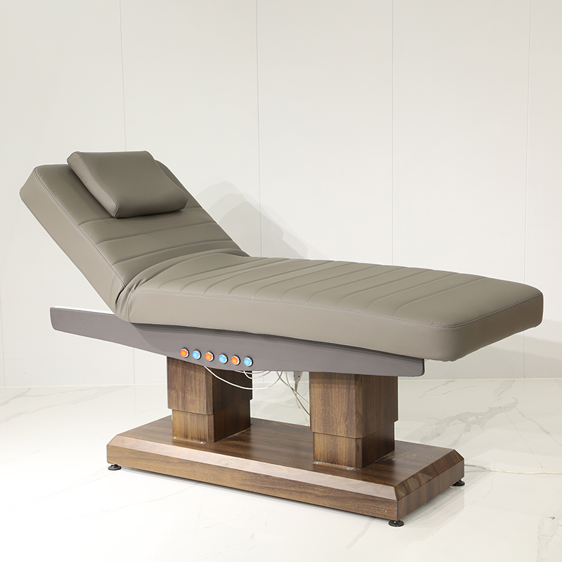 Luxury Grey Leather 3 Motor Electric Facial Cosmetic Bed Electric Adjustable Therapy Saloon Furniture massage table Salon Bed