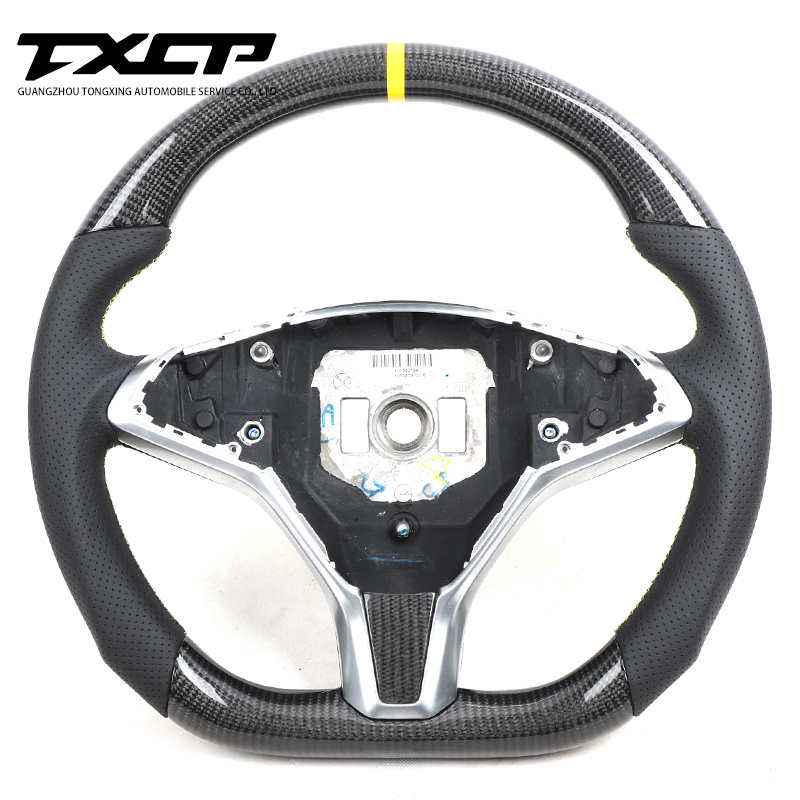 Custom Alcantar carbon fiber steering wheel For Tesl a Mode l X S 100D racing wheel convertible
